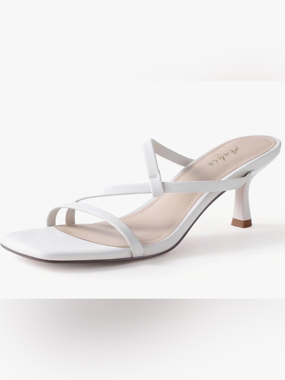 White Kitten heel Sandal